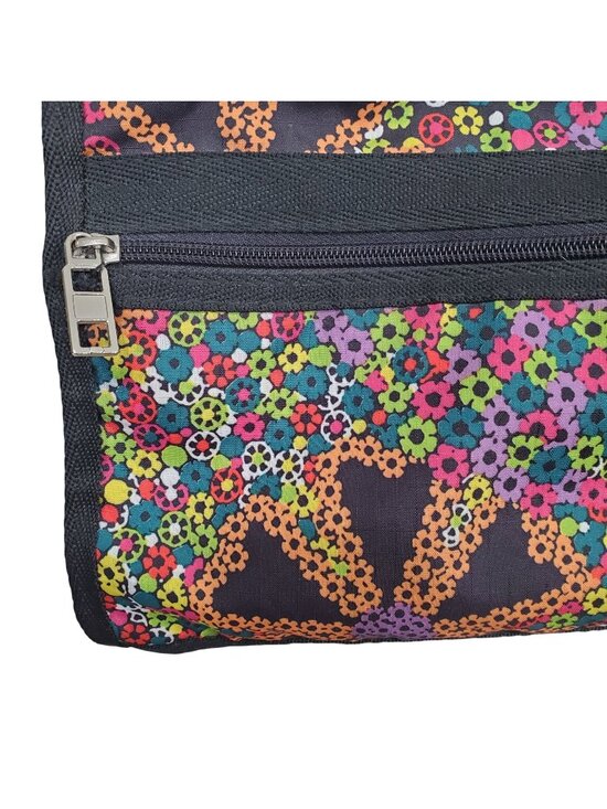 Bueno Handbags - Multicolor Floral Nylon Crossbody Shoulder Bag Adjustable Strap Lightweight Boho